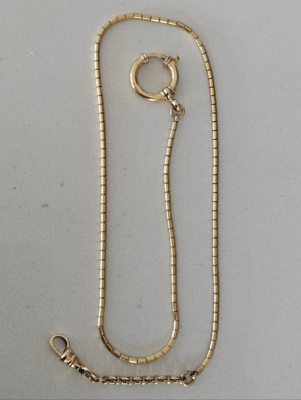 Antique Radio Unique 18" Gold Watch Snake Tube Chain Necklace